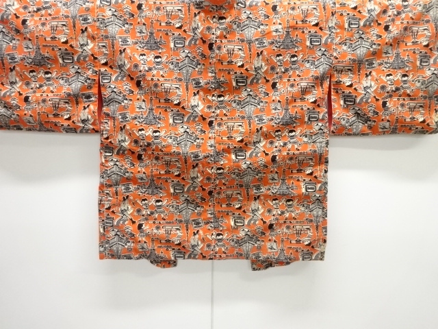 JAPANESE KIMONO / ANTIQUE TAISHO ROMANTIC TOKYO TOWER / CHILD PATTERN